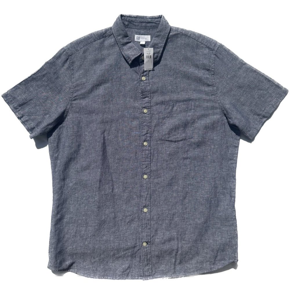GAP Men’s Short sleeve button down grey